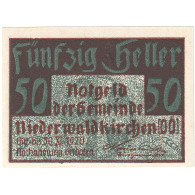 Billet, Autriche, Niederwaldkirchen, 50 Heller, Village, 1920 SPL Mehl:FS 673a - Oesterreich