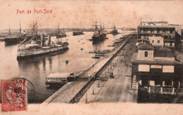 Egypte, Port De Port-Saïd, Bateaux Sur Le Canal De Suez - Carte Dos Simple De 1903 - Puerto Saíd