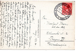 61197 - Niederlande - 1930 - 7.5c Wilhelmine EF A AnsKte SoStpl CONFERENCE DE LA HAYE -> Tschechoslowakei - Covers & Documents