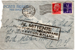 61199 - Italien - 1941 - 1L Luftpost MiF A LpBf (kl Mgl Li O) ROMA -> Posta Militare 1100, M Retourstpl AL MITENTE ... - Marcofilía