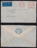Singapore 1941 Meter Censor Airmail Cover To MELBOURNE Australia - Singapore (...-1959)