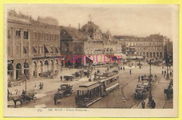 CPA NICE TRAM Place MASSENA Fiacre Taxi - Traffico Stradale – Automobili, Autobus, Tram