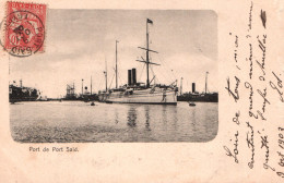 Egypte, Bateau Des Messageries Sur Le Canal De Suez Dans Le Port De Port-Saïd - Carte Dos Simple De 1903 - Puerto Saíd