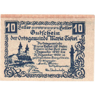 Billet, Autriche, Maria Taferl, 10 Heller, Eglise 1920-12-31, SPL Mehl:FS 588 - Oesterreich