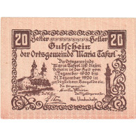 Billet, Autriche, Maria Taferl, 20 Heller, Eglise, 1920 SPL Mehl:FS 588 - Oesterreich