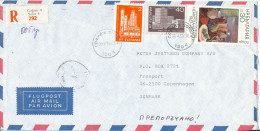 Bulgaria Registered Air Mail Cover Sent To Denmark 20-5-1985 (sent From The Embassy Of Mexico Sofia) - Storia Postale