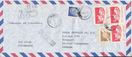 Romania Registered Air Mail Cover Sent To Denmark 21-2-1990 Topic Stamps (sent From The Embassy Of Venezuela Budapest) - Storia Postale