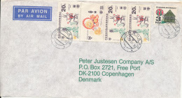 Czechoslovakia Air Mail Cover Sent To Denmark 2-11-1982 Topic Stamps (sent From The Embassy Of Syria Praha) - Airmail