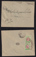 Iran Persia 1910 Cover 2x 3Ch Lion CHAHROUD X TEHERAN - Iran