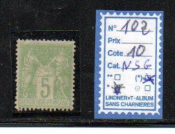 FRANCE   N°102 NSG - 1898-1900 Sage (Type III)