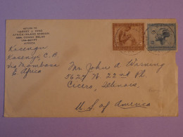 AG48  CONGO BELGE  BELLE  LETTRE  ENV.  1935 RARE A CICERO USA  + AFF. INTERESSANT+ ++ - Brieven En Documenten