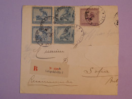 AG48  CONGO BELGE  LETTRE RECO  1951  LEOPOLDVILLE  RARE A  SOFIA BULGARIE+ BLOC DE 4 TP + AFF. INTERESSANT+ ++ - Covers & Documents