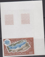 POLYNESIA -  WORLD UPU DAY / AIRCRAFT 100FR CORNER IMPERF MINT NEVER HINGED  - Autres & Non Classés