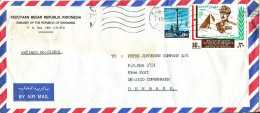 Egypt Air Mail Cover Sent To Denmark 1-5-1982 Topic Stamps (sent From The Embassy Of Indonesia Cairo) - Luchtpost
