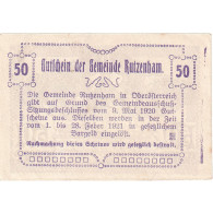 Billet, Autriche, Rutzenham, 50 Heller, Eglise 1921-02-28, SUP Mehl:FS 858Ib - Oesterreich