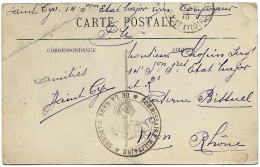 Sur CP D'ANGERS (deft)  / Cachet  "commissaire Militaire De La Gare D'ANGERS "1915 - WW I