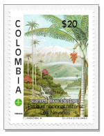 Colombia 1981 (B25) Tolima Volcano 5215m - Quindío Wax Palm - Volcans Vulkan Waterfall Quindío Wax Palm Mountains MNH - Colombie