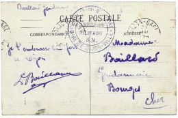 Sur CP De DIJON  / Cachet  "commissaire Militaire Gare De DIJON VILLE "1915 - Guerre De 1914-18