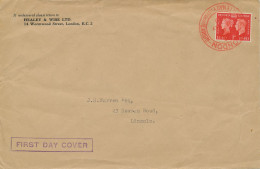 GB SPECIAL EVENT POSTMARKS 1940 STAMP CENTENARY (RED CROSS) EXHIBN LONDON - FDC STRUCK IN RED - Cartas & Documentos