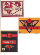 3 Etiquettes: Premières Côtes Depuydt-Rouseré, Dunkerque - Celulla EtMon Crû - Création L.Grau Et Nerfi - - Vino Tinto