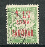 25940 Zanzibar Taxe 3° 1 1/2a. S. 15c. Vert-jaune  1897  B/TB - Oblitérés