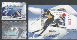 KOS 2022-02 OLY BEIJING, KOSOVO, 2v + S/S, MNH - Invierno 2022 : Pekín