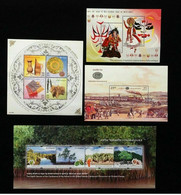 India 2002 Complete/ Full Set 4 Mini/ Miniature Sheets Year Pack Mangroves Railways Handicrafts MS MNH As Per Scan - Unused Stamps