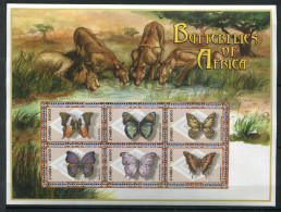 Zambie ** N° 980 à 985 - Papillons - Zambie (1965-...)