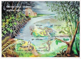 India 2003 Snakes Nature Animals Fauna Reptiles Miniature Sheet MS MNH As Per Scan - Serpents