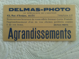 Delcampe - 30 ALAIS ALES Publicité DELMAS PHOTO Rue D'Avéjan - Alès