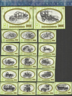 OLDTIMERS (AUTO - MOTO) - VETERAN CARS & MOTORBIKES - VÉHICULES ANCÊTRES (LIGHT GREEN COLOR) Matchbox Labels HUNGARY - Boites D'allumettes - Etiquettes