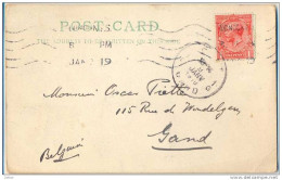 _Np689: Noodstempel 1G GENT 1G GAND 13-14 9 JANV 1919 ...franse Maand : Aankomststempel - Foruna (1919)