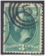 _Us780: Three Cents WASHINGTON: Green: Nice Cancellation : 5 In Circles.... Short Perforations... - Used Stamps