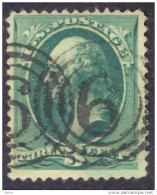 _Us779: Three Cents WASHINGTON: Green: Nice Cancellation : 5 In Circles.... - Used Stamps