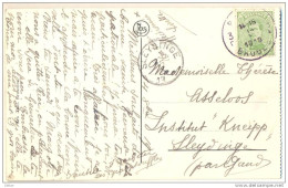 3pk722:C.P:DIXMUDE L'Yser: N°137: 3C BRUGGE....> SLEYDINGE 15 X 19___ ( Onvolledig Jaar) Noodstempel - Foruna (1919)