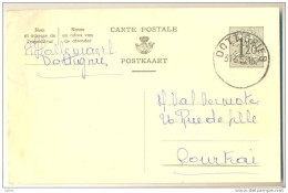 1p544:  CARTE POSTALE POSTKAART: 1,20F :  DOTTIGNIES  1957 > Courtrai - Cartes Postales 1951-..