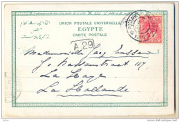 3PK-984: N°60: POSTAGENT AMSTERDAM-BATAVIA> Kaart: PANORAMA  PORT-SAID > LA HAYE - Lettres & Documents