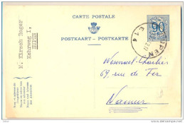 1p461: CARTE POSTALE POSTKAART  - POSTKARTE : 90c :EUPEN E1¨ 52 > Namur... Met Archief Perforatie : 3 Talig - Cartes Postales 1951-..