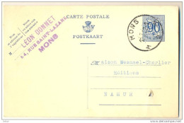1p456: CARTE POSTALE POSTKAART 90c : MONS M2M > Namur... Met Archief Perforatie - Cartes Postales 1951-..
