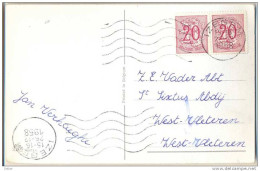 _K988: Nieuwjaarskaartje: 2x N°851: Machinestempel: IZEGEM15-16 26-12 1958 : 2x Afgestempeld - 1951-1975 Heraldieke Leeuw