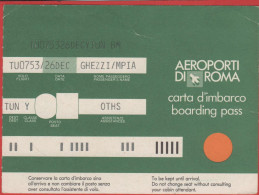 TUNISIA - TUNIS AIR - TU753 - Roma-Fiumicino-Tunisi - Carta D'Imbarco - Boarding Pass - Mondo