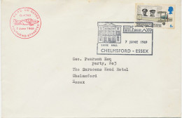 GB SPECIAL EVENT POSTMARKS 1969 PHIL ESSEX '69 SHIRE HALL CHELMSFORD ESSEX - A.E.P.S. AIR COVER G-ATKX SOUTHEND-STANSTED - Cartas & Documentos