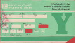 TUNISIA - TUNIS AIR - SV137 - Carta D'Imbarco - Boarding Pass - Welt