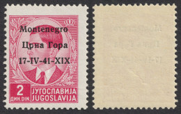 1941 Montenegro - Italian Occupation ITALY / King Peter Overprint - 2 Din - Mi. 4 - MNH - Montenegro