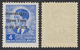 1941 Montenegro - Italian Occupation ITALY / King Peter Overprint - 4 Din - Mi. 6 - MNH - Montenegro