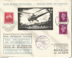 8Eb-966 BELGIË-HOLLAND Per Hefschroeftuig 6-11.1947  Bijzondere Vlucht N°749 - 1929-1937 Leone Araldico