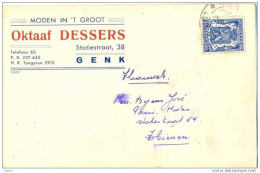 _Q525:50ct : N° 426: Op Drukwerkkaart:: Oktaaf DESSERS GENK Met Vermelding: " Vlaamsch" > Thienen - 1935-1949 Small Seal Of The State