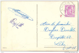 _G262: Fantasiekaart Met: N° 422 : 20 C:   LUSTIN > Leke  & Met Sorteerstempeltje: Ad - 1935-1949 Small Seal Of The State