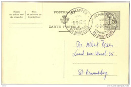 _L348: POSTKAART //CARTE POSTALE: 1,20F: JEMAPPES  CLUB PHILATELIQUR 10e ANNIVERSAIRE -8-9-57 - Cartes Postales 1951-..