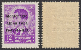 1941 Montenegro - Italian Occupation ITALY / King Peter Overprint - 12 Din - Mi. 11 - MNH - Montenegro